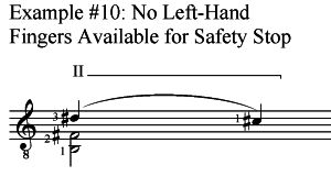 classical guitar slur technique, safety stops