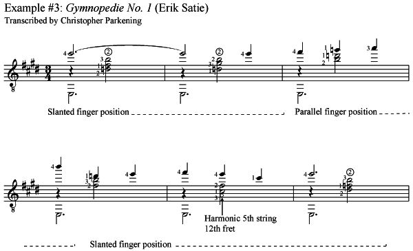 classical guitar technique, Gymnopedie No. 1 by Erik Satie