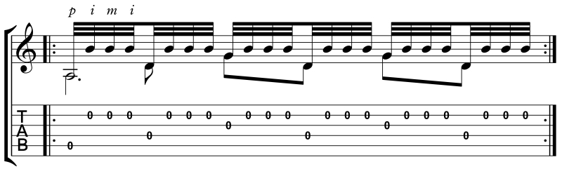 Ex 15b Practice the tremolo with different right hand patterns, part C