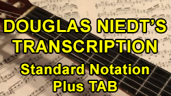 Gymnopedie No. 1 by Erik Satie, Transcription by Douglas Niedt, Standard Notation Plus TAB, page 1 page 1