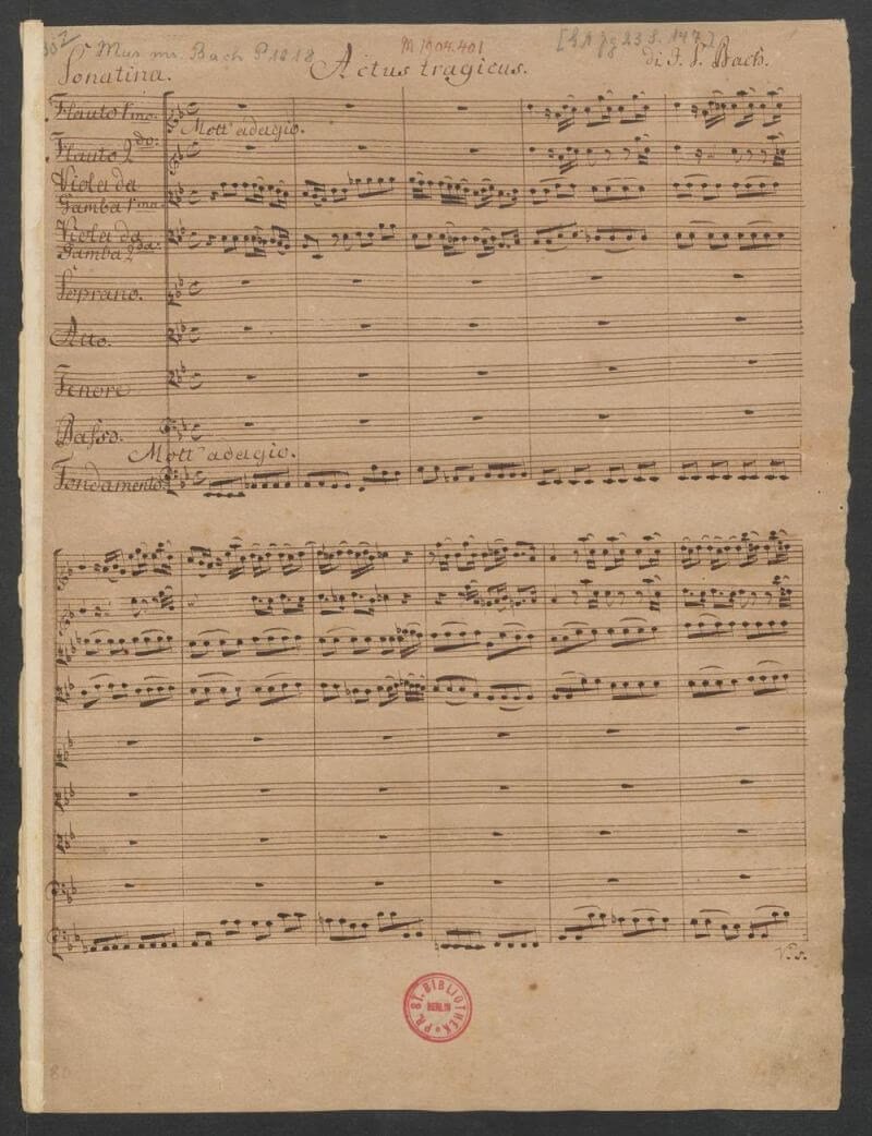 Manuscript copy of Cantata BWV 106, page 1