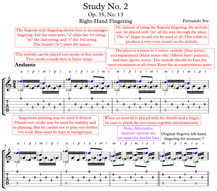 Sor Study No. 2 Standard Notation