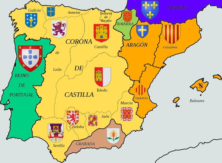 Map of 16th-century Spain