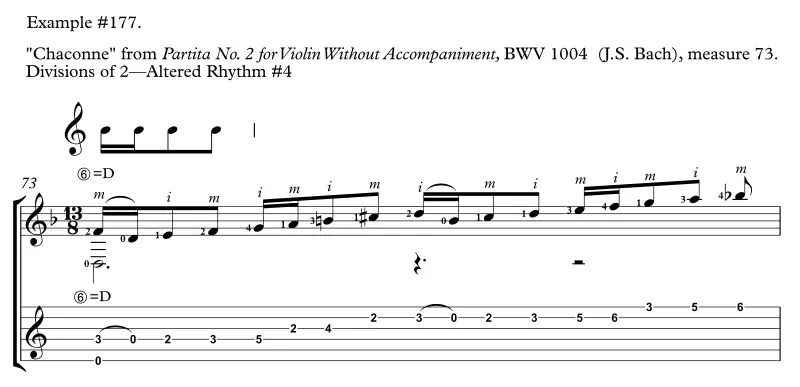 Bach Chaconne measure 73, Altered Rhythm No. 4