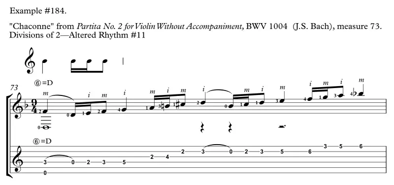 Bach Chaconne measure 73, Altered Rhythm No. 11