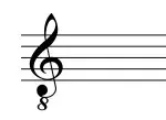 Treble octave-down clef