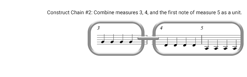 Chaining measure 3, 4, and first note of measure 5