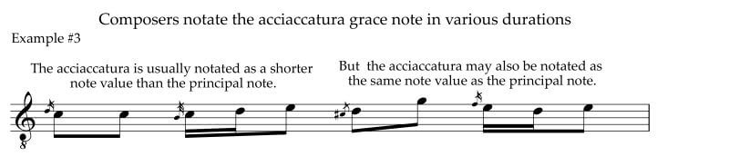 Notation of the acciaccatura