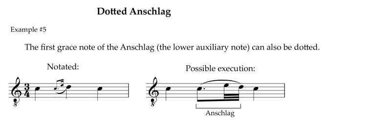 Example of a dotted anschlag musical ornament
