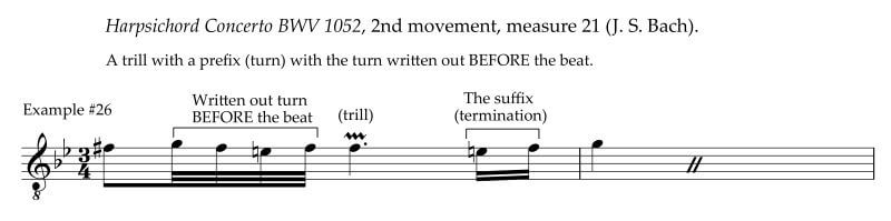 The trill with an upper prefix starting before the beat in Bach’s Harpsichord Concerto BWV 1052
