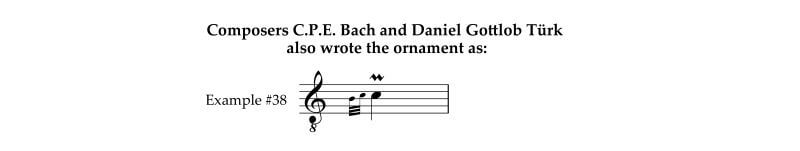Alternative Baroque-era notation of the trill with a lower prefix