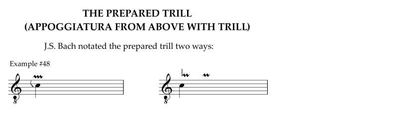 Bach's notation of the prepared trill