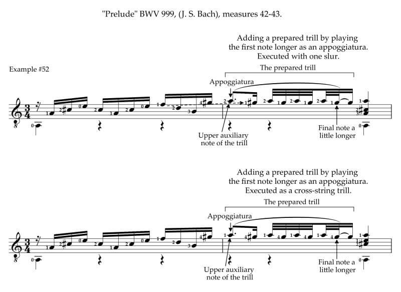 How to use the prepared trill in Bach's Prelude in D minor BWV 999