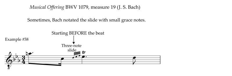 Slide notated with grace notes by Bach in his Musical Offering