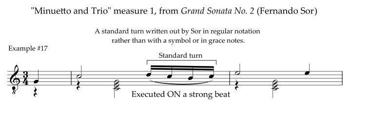 A turn in Fernando Sor's Minuetto and Trio from Grand Sonata No. 2