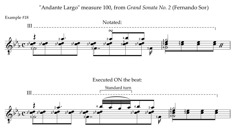 A turn in Fernando Sor's Andante Largo from Grand Sonata No. 2
