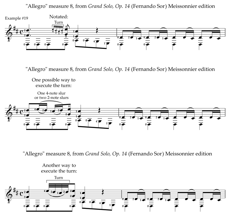 A turn in Fernando Sor's Grand Solo Op. 14