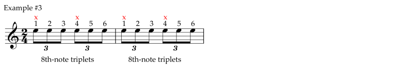 Subdivide each quarter note into three eighth-note triplets