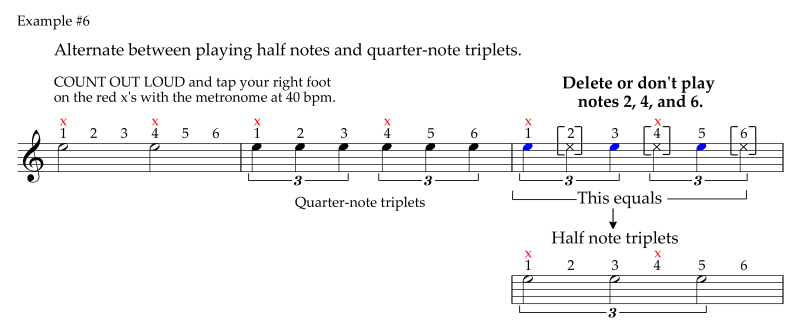 Delete notes 2 and 4 from the quarter note triplets