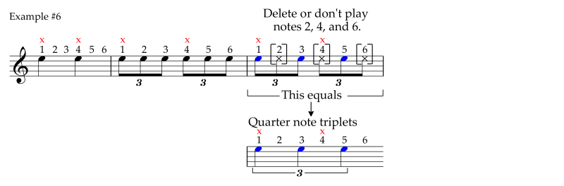 Delete notes 2 and 4 from the 8th note triplets