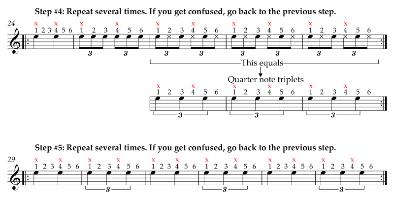Five-step exercise to master quarter note triplets, part 2