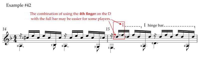 Vivace, Etude No. 12 from 18 Etudes Progressives Pour la Guitare, Op. 51 by Mauro Giuliani, measure 14-16, 4th finger on D's is better for some players.