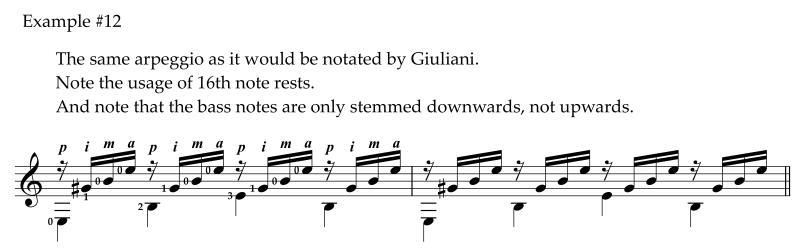 Giuliani's notation for an arpeggio.