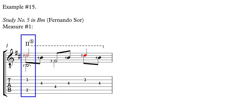 Sor Study No. 5 in B minor by Fernando Sor measure 1