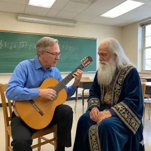 Douglas Niedt demonstrating classical guitar technique with the Wizard