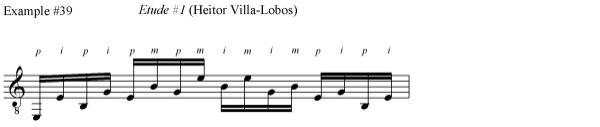 Right-hand pattern for Villa-Lobos Etude No. 1