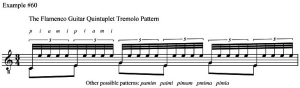 flamenco 5-note quintuplet tremolo pattern